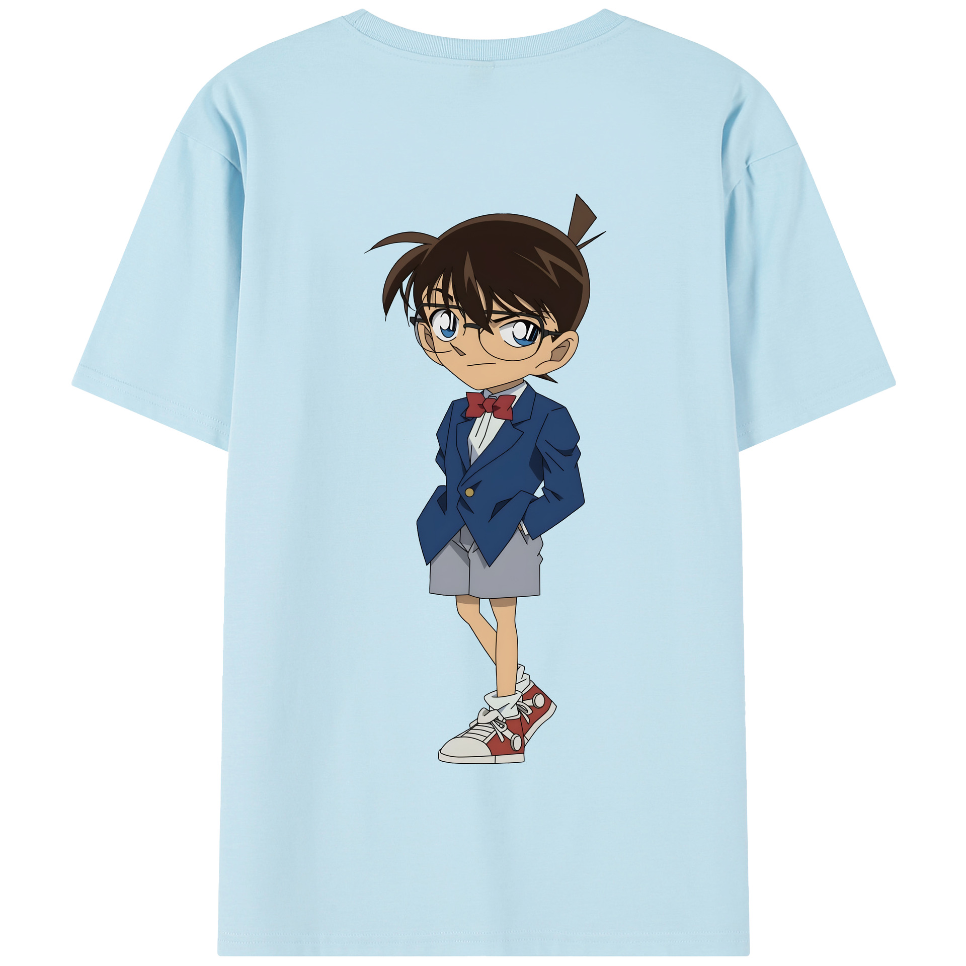 （画像用） 名探偵コナン 江戸川 コナン Detective Conan Conan Edogawa 綿100％半袖Tシャツ（背面プリント）